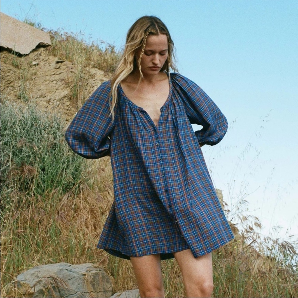 Doen Jullien dress in French Azure Plaid